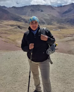 Karina 6 Karina standing with majestic Andes in background