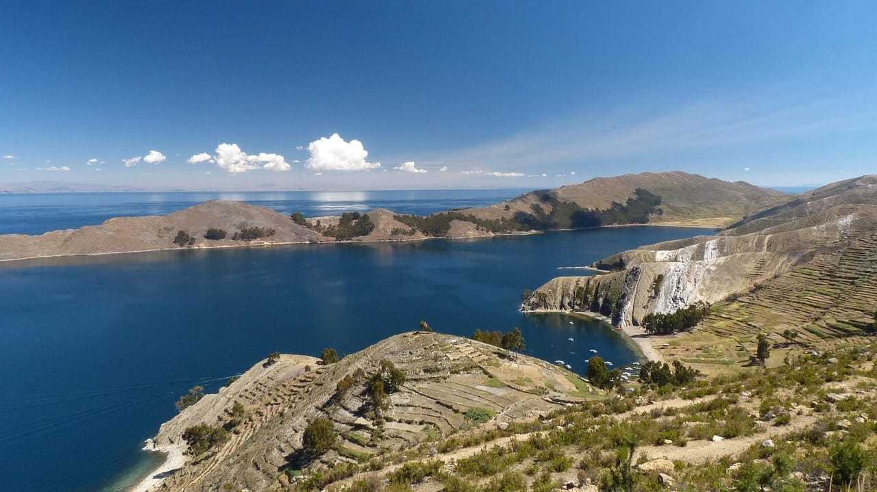 Lake Titicaca aerial view