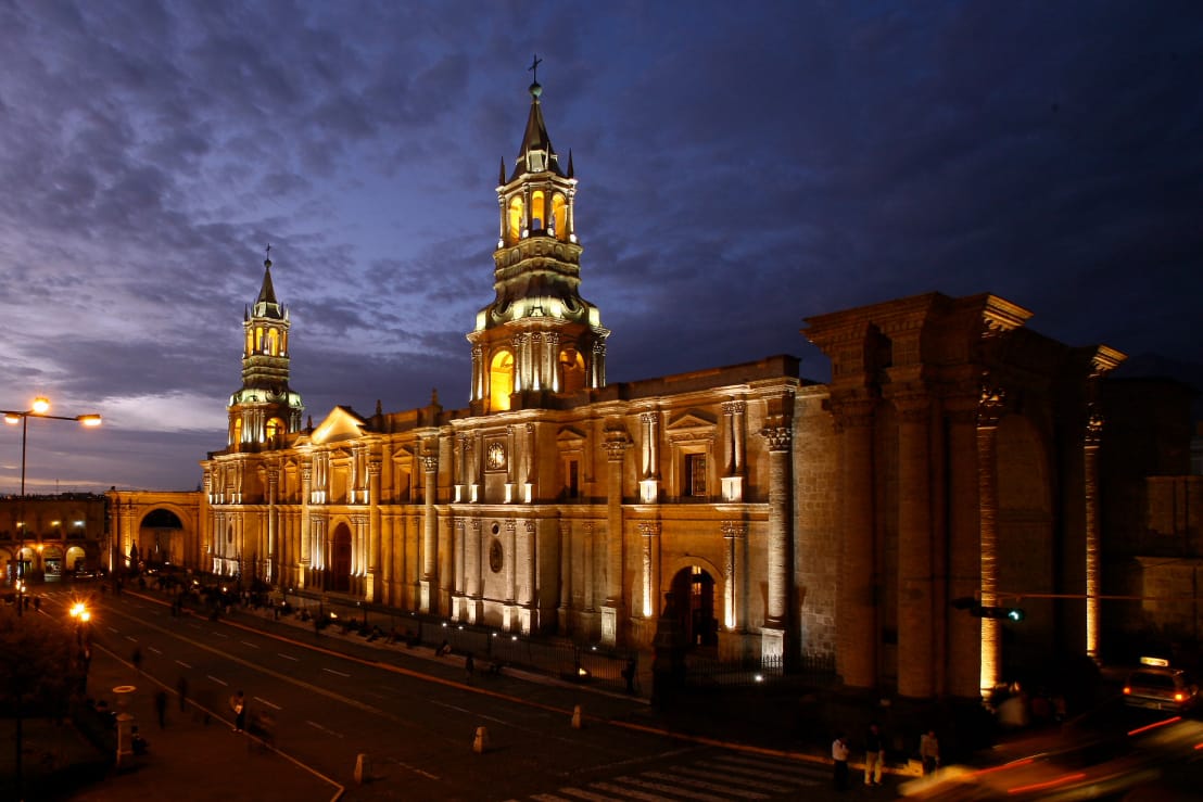 Exploring Arequipa & Colca Valley: Cultural Riches and Natural Wonders 1 Cathedral of Arequipa made of sillar / ashlar